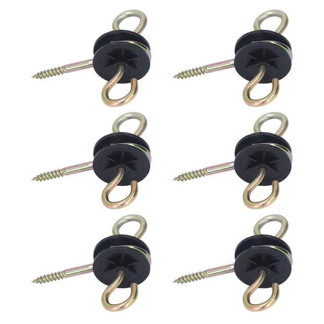 20PCS Fence Insulator Screw Galvanized Steel and Polypropylene with Two Way Hook Fence Ring Insulator for Pasture