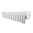 thumbnail image 3 of Awntech 18 Ft Destin Left Motorized Heavy Duty Patio Retractable Awning with Protective Hood (216in x 10.38in x 120in), Gray/White Stripe, 3 of 8