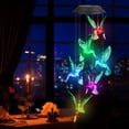 thumbnail image 4 of Campanas de viento solares, campanas de viento de colibrí, luz solar LED que cambia de color, campanas móviles impermeables para interior y exterior para jardín, patio, porche, terraza y decoración de, 4 of 5