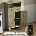thumbnail image 5 of Bathroom Storage Cabinet with Doors and Drawers,Farmhouse Bathroom Floor Cabinet freestanding with Adjustable Shelf,41.3"H Bathroom Organizer,Wood Grain, 5 of 9