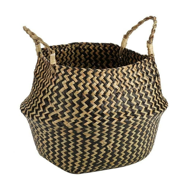 Organizador Plegable Almacenamiento Basket Basket Organizador de Ropa Plant Flower Pot(Negro)