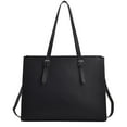 thumbnail image 1 of Bolso de mano para mujer, bolso shopper grande, negro, grande, para ordenador portátil, elegante bolso de hombro de piel para oficina, trabajo, escuela, 1 of 6