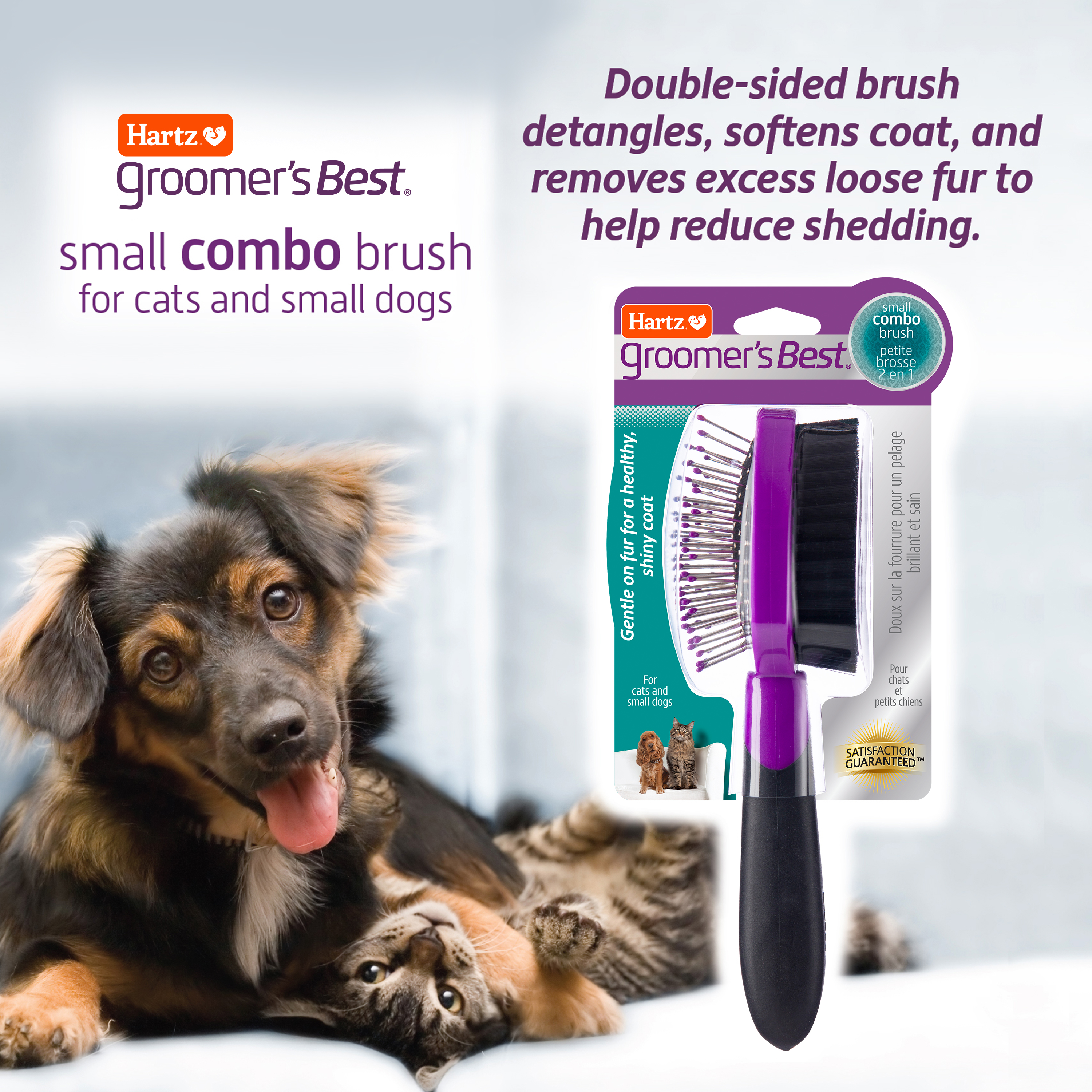 Hartz Groomer's Best Combo Grooming Brush for Cats and Small Dogs - image 5 of 8