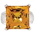 thumbnail image 3 of 925 Sterling Silver Square Cut Solitaire Citrine Ring, 3 of 5