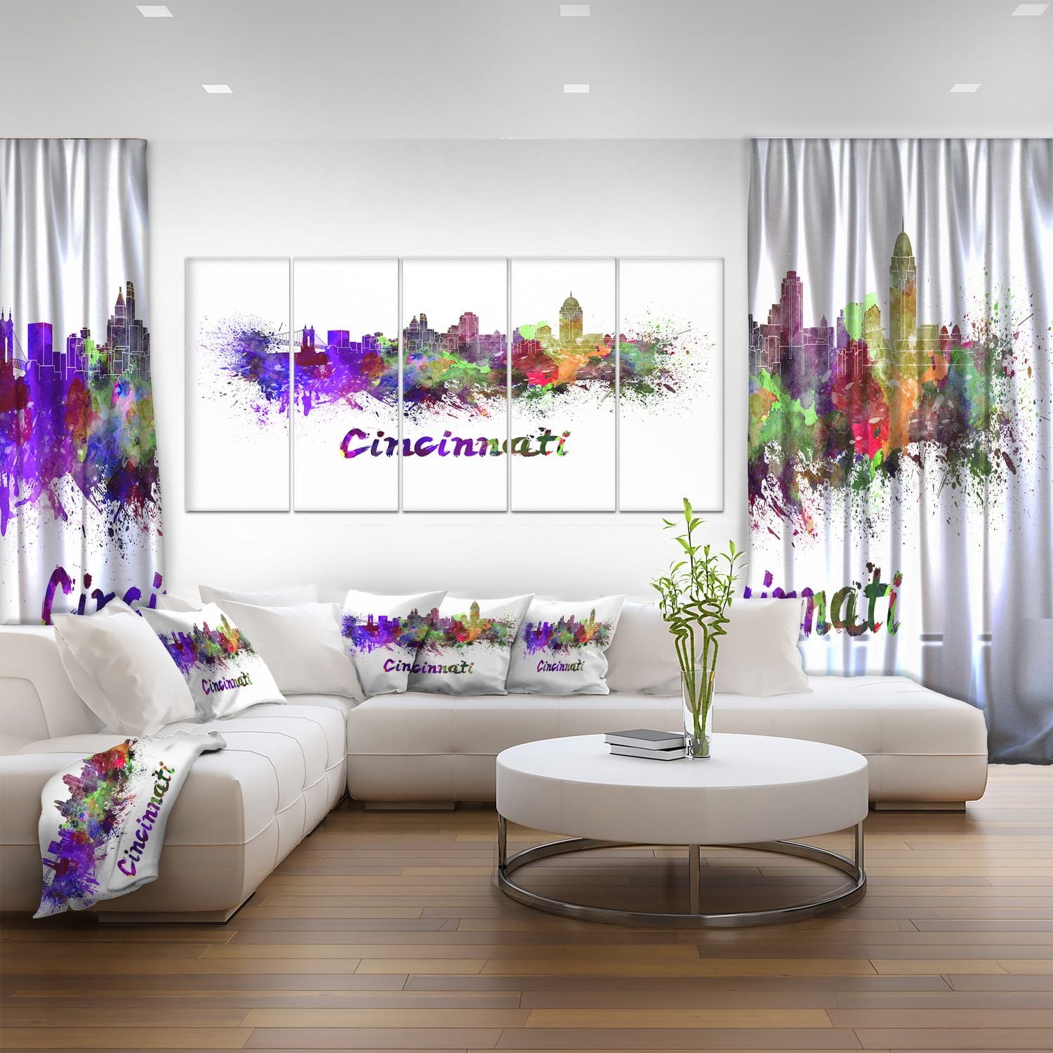 Design Art Cincinnati Skyline Canvas Print