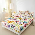 thumbnail image 4 of Castle Fairy Kawaii Butterflies Girl Twin Sheet Sets 3pcs,Floral Flowers Ladybug Twin Fitted Sheet Microfiber,Spring Garden Breathable Flat Sheet,Breathable Home Decor, 4 of 7