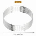thumbnail image 6 of 20Pcs Circular Tart Rings with Holes Stainless Steel Fruit Pie Quiches Cake Mousse Mold Kitchen Baking Mould 7cm, 6 of 10