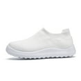 thumbnail image 2 of Cathalem Womens Sneaker Fashion Spring And Summer Women Sports Shoes Flat Bottom Lightweight Slip Slip on Sneaker Shoes for Women White 7.5, 2 of 5
