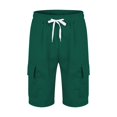 thumbnail image 5 of Mens Shorts Casual Elastic Waist Drawstring Lightweight Summer Beach Cargo Shorts Dark Green XL, 5 of 5