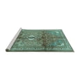 thumbnail image 2 of Ahgly Company Machine Washable Indoor Square Persian Turquoise Blue Traditional Area Rugs, 7' Square, 2 of 4