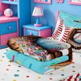 thumbnail image 5 of meiyoeat Baseball Sport Gloves Zipper Twin Comforter Sets with Fitted Sheet and 2 Pillowcases For Boys,Blue Ice Cream Drip Zipper Bedding Set For Kids,Polkadot Reversible,4-Piece, 5 of 7