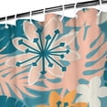 thumbnail image 3 of Tropical Floral Waterproof Shower Curtain, Machine Washable Fabric with Hooks, Hawaiian Print with Palm Leaf and Exotic Jungle Leaves Boho Bathroom Decor, 3 of 5