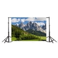 thumbnail image 3 of ABPHOTO 7x5t Photography Backdrop Nature Landscape Elegant Mountains Green Grass Lawn Blue Sky White Clouds Ric House Spring Photo Background Backdrops, 3 of 4