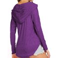 thumbnail image 4 of Femmes Sweat à Capuche Automne V Cou 3 2 4 Sweatshirt à Manches Longues Pull-Over Décontracté Uni Couleur Top, Violet, M, 4 of 6