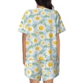 thumbnail image 6 of Balery Daisies Flowers Pattern Womens Pajama Sets 2 Piece Soft Short Sleeve Top and Shorts Sleepwear Round Neck Pjs Lounge Set with Pockets-Large, 6 of 7
