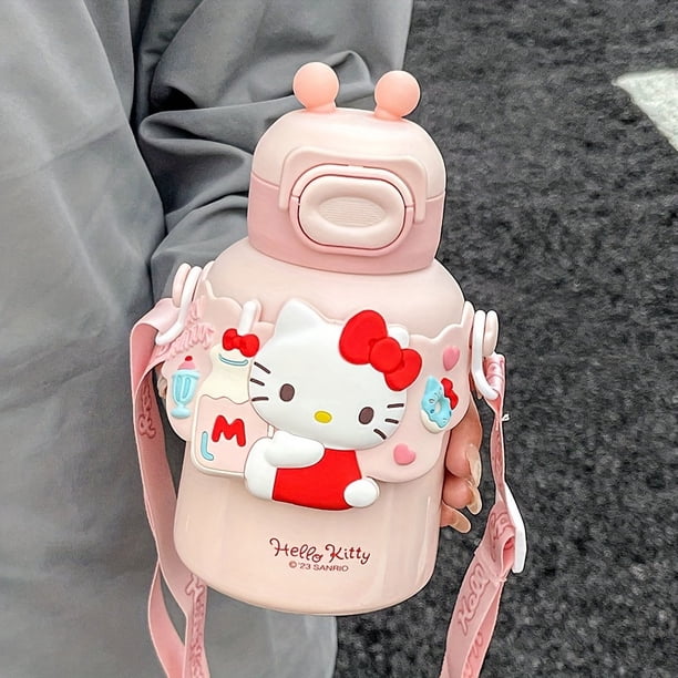 HelloKitty Water Cup 16.23oz, Cute Straw Cup, Portable Sanrio Insulation Cup