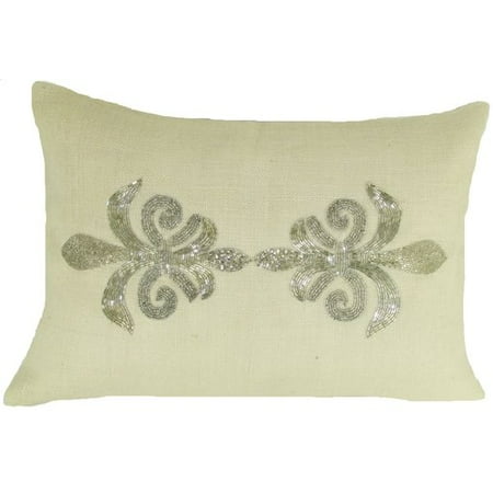 Design Accents LLC Fleur Di Lye Jute Lumbar Pillow