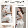 thumbnail image 2 of Bolso de mano UBORSE para mujer con cuentas de perlas y diamantes de imitación, color blanco marfil, 2 of 7