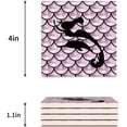 thumbnail image 3 of FMSHPON Mermaid Set of 4 Coaster for Drinks, Absorbent Ceramic Stone Coasters Cup Mat with Cork Base for Home Kitchen Room Coffee Table Bar Decor, 3 of 4