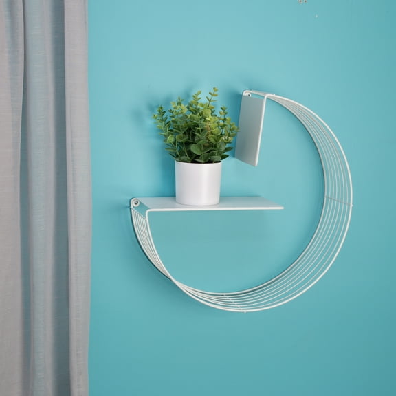 Honey-Can-Do 17.7" W x 17.7" H Steel Floating Circular Accent Shelf, White