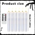 thumbnail image 3 of Flameless Taper Candles, 6 Pcs Flickering LED Candlesticks with Remote, Battery Operated - W, 3 of 8