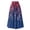 Navy, variant on Women's Floral Maxi Skirt, Drawstring High Waist Tiered Pleated Skirt, Lightweight Flowy Boho Skirt for Summer, Vacation and Beach,Blue,L