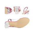thumbnail image 2 of BLISSFUL STEP Women's Clear Slingback Rhines Peep Toe Block Heels Sandals, 2 of 5