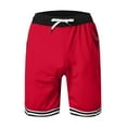 thumbnail image 6 of Caqnni Mens Shorts Basketball Workout Gym Shorts Men with Pockets Mens Athletic Shorts Quick Dry Workout, Gym, Running Leisure Sports Short Casual,Basketball Shorts (4XL,Red), 6 of 6