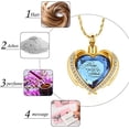 thumbnail image 2 of Cremation Jewelry Angel Wing Heart Urn Pendant Necklaces for Women Crystal Birthstone Urns for Human Ashes Memorial Locket Keepsake Ashes Jewelry, 2 of 7