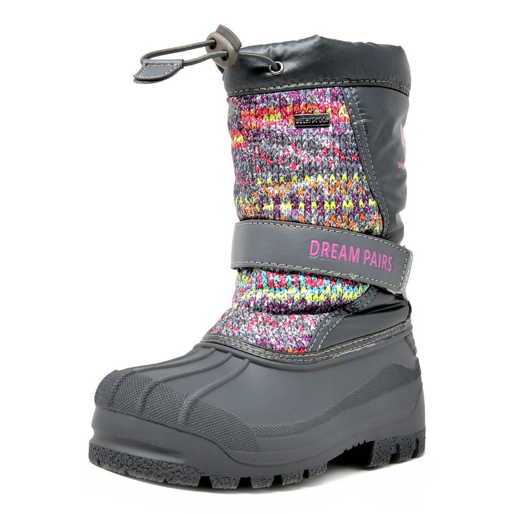 Dream Pairs - Dream Pairs Big Kid Kamick Grey Multi Mid Calf Waterproof