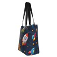 thumbnail image 4 of Easygdp Spaceships and Stars Stylish Canvas Handbag Shoulder Tote Bag, Shopping Bag with Zip, Suitable for Buying Groceries, Office, Fitness, 4 of 9