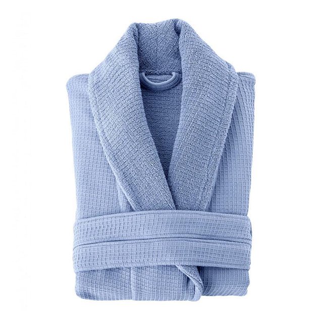 Grund Ocean Isle 100 Percent Cotton Bathrobe, Small/Medium, Sea Blue