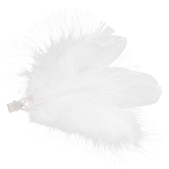 Luxshiny Vintage White Plume Hair Clip Decorative Hairpin for Ballet Wedding and Party