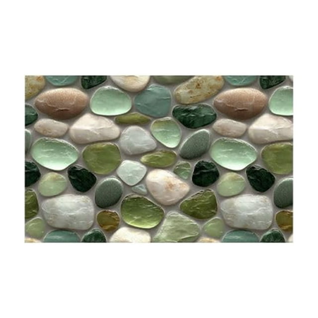 Corridor Stone Patterned Carpet 3D Pebble Design Entrance Mat Washable Floor Rug Bathroom Bedside Kitchen Non