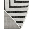 thumbnail image 4 of Unique Loom Outdoor Modern Collection Area Rug - Achromatic (7' 10" Round White and Black), 4 of 11