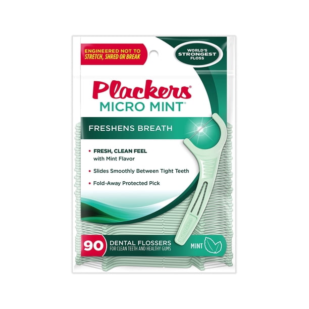Plackers Micro Mint hilo dental 90 unidades (paquete de 6)