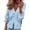 Light Blue, variant on Womens Button down Shirt V Neck Ruffle Top Plain Long Lantern Sleeve Blouses Casual Work Tops for Women Trendy