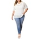 thumbnail image 2 of GRACE & GRANDEUR Blusas de Verano para Mujeres Talla Grande con Crochet, Abertura Lateral, Manga Corta, Cuello en V, Tejido Waffle Casual 3X Blanco, 2 of 6