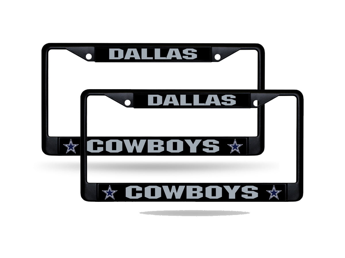 Dallas NFL Cowboys Black Metal (2) License Plate Frame Set - Walmart ...