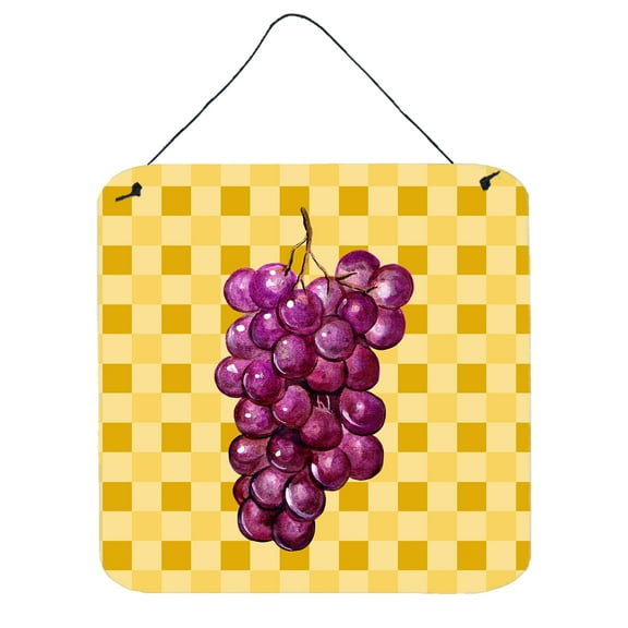 Carolines Treasures BB7227DS66 Grapes on Basketweave Wall or Door Hanging Prints 6x6 multicolor