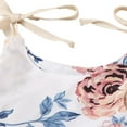 thumbnail image 3 of Baby Girl Flower Print  Neck Bow Lace-Up Suspender Romper, 3 of 6