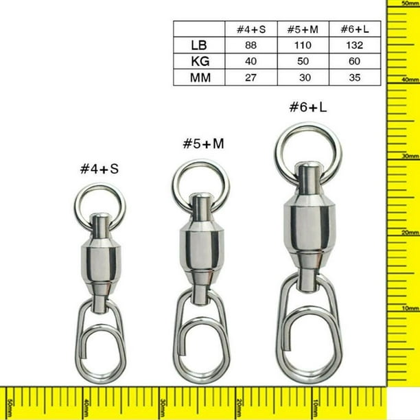 tredstone Effective Stainless Steel Ball Bearing Fishing Swivel with Snap  Clip Connector Type 4 1Set 