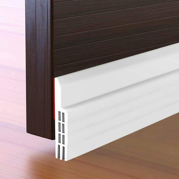 White-Caulking Door Bottom, 100x5cm Door Bottom Adhesive, Soft Silicone Thermal Sound Insulation Weatherstrip Anti Noise Dust Stop Cold Air