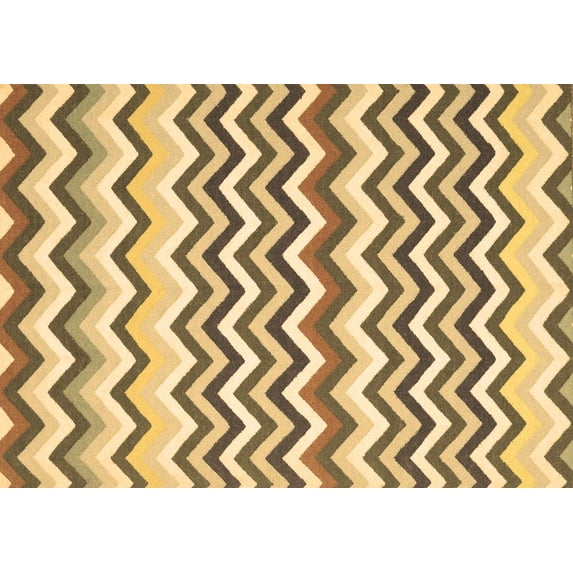 Ahgly Company Indoor Rectangle Abstract Brown Contemporary Area Rugs, 5' x 8'