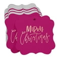 thumbnail image 3 of Inkdotpot Real Rose Gold Foil Merry Christmas Tags Favor Bracket Shape Hang Pack Of 50 Paper Tags, 3 of 6