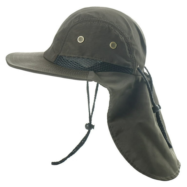 Seekfunning Mens Fishing Hat with Neck Flap for Men，Sun Hat with