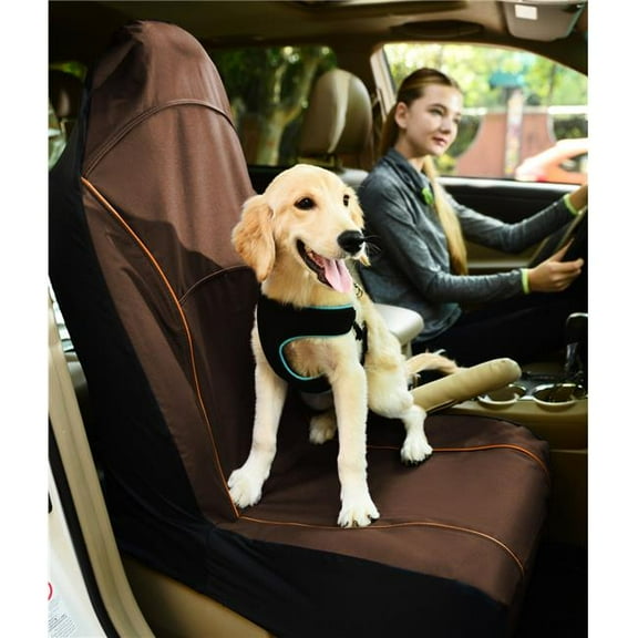 Open Road Mess Free Single Seated Safety Car Seat Cover Protector, Brown - One Size