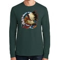 thumbnail image 1 of Mens Big Chief Dream-Catcher Long Sleeve Tee Shirt, 3XL Dark Green (TALL Size), 1 of 5