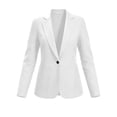 thumbnail image 2 of Womens Blazer Casual Long Sleeve Button Front Lightweight Spring Fall Jacket Blazers with Pockets White, 2 of 5
