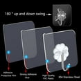 thumbnail image 6 of GEGONG Adhesive Wall Hooks, Waterproof, Rustproof, Clear, Kitchen Hooks, 12 Pieces, 6 of 6